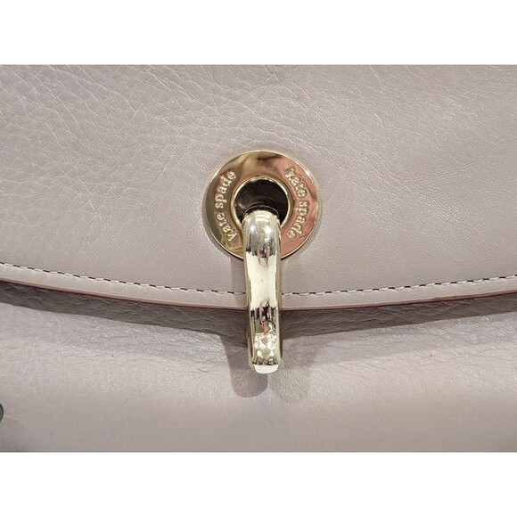 ALD Kate Spade Kent Flap‎ Chrissy Wristlet Taupe Leather Clutch Small Purse EUC - Picture 2 of 9